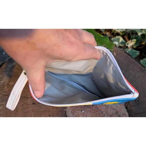 Fringe Studio Bags Leather Fringe Small Pouch Multicolor Dog Print cosmetic bag - Picture 3 of 3